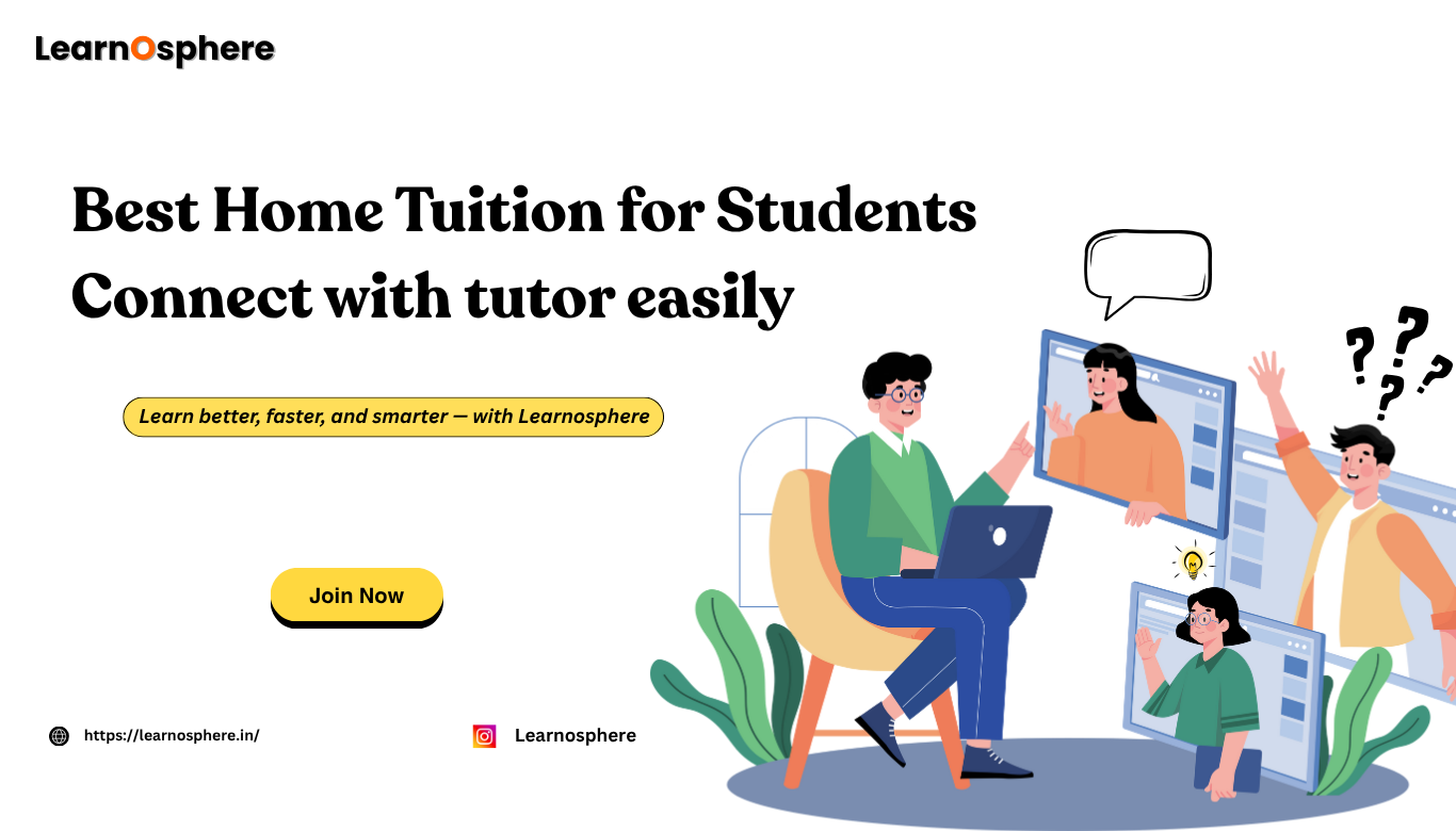 Students connecting with tutors online through Learnosphere – best home tuition platform for personalized learning
