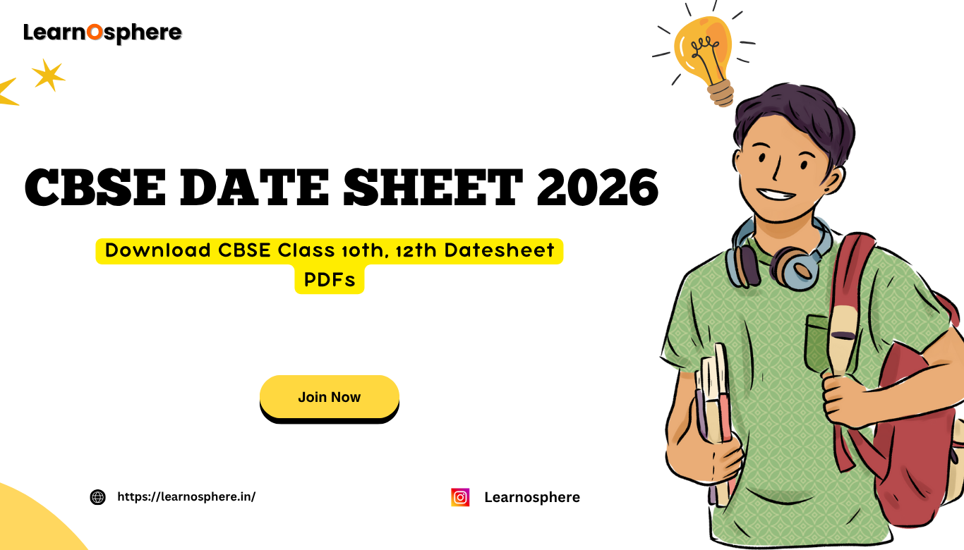 CBSE Date Sheet 2026: Download CBSE Class 10th, 12th Datesheet PDFs